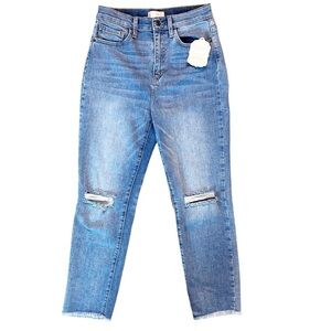 ALTAR’D STATE NWT High Rise Distressed Fringe Denim Jeans Size 27 in Light Blue
